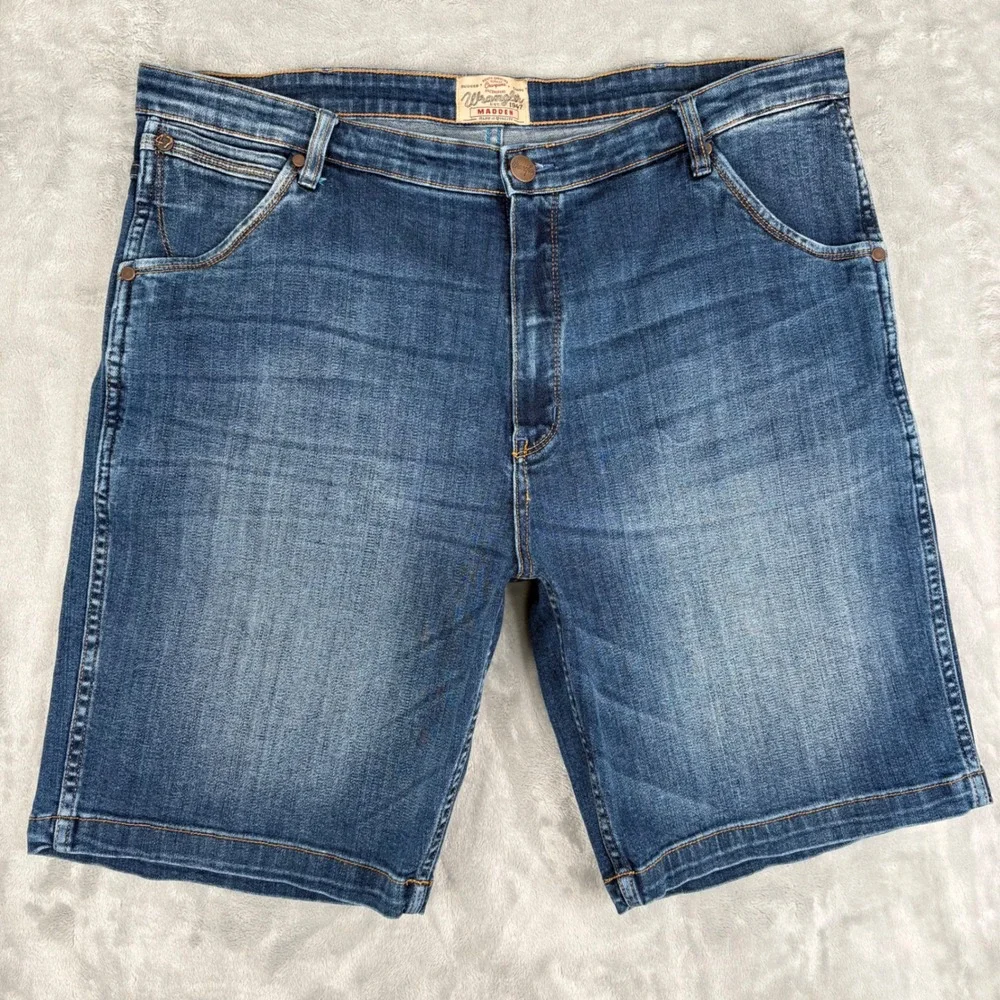 Wrangler‎ Denim Shorts Mens 40 (Fits 39x10) Blue Madden Rugged Western Cowboy